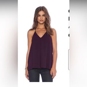 L Women's Alive + Olivia T Back Tank in Kir Royale Blouse Top